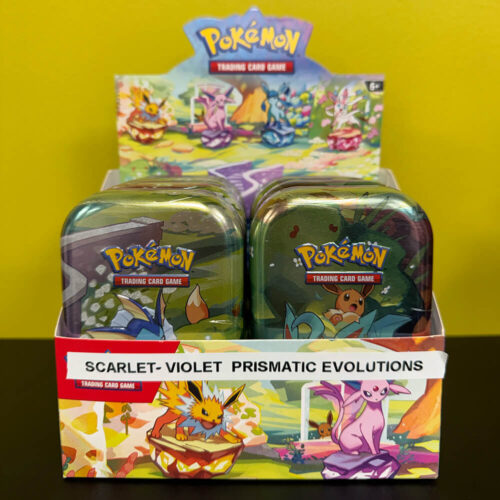 Pokémon TCG: Prismatic Evolutions Mini Tin Display (Set of 8 Tins / 16 Packs)